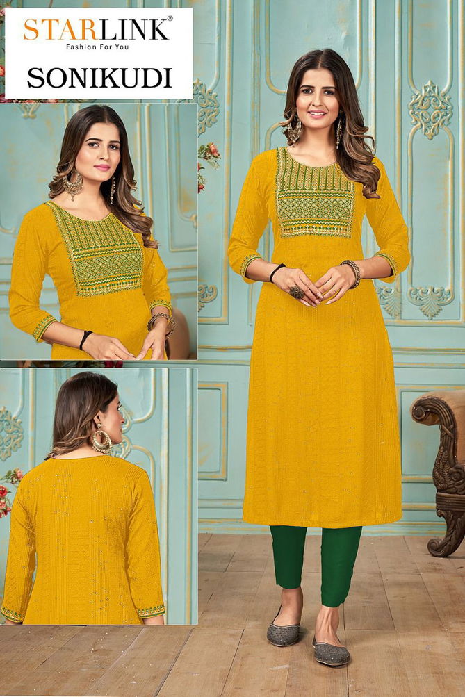 Starlink Soni Kudi Fancy Designer Ethnic Wear Rayon Latest Kurti Collection